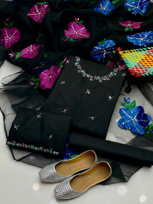 Handmade Katan Silk Suit Set (4-Piece)
