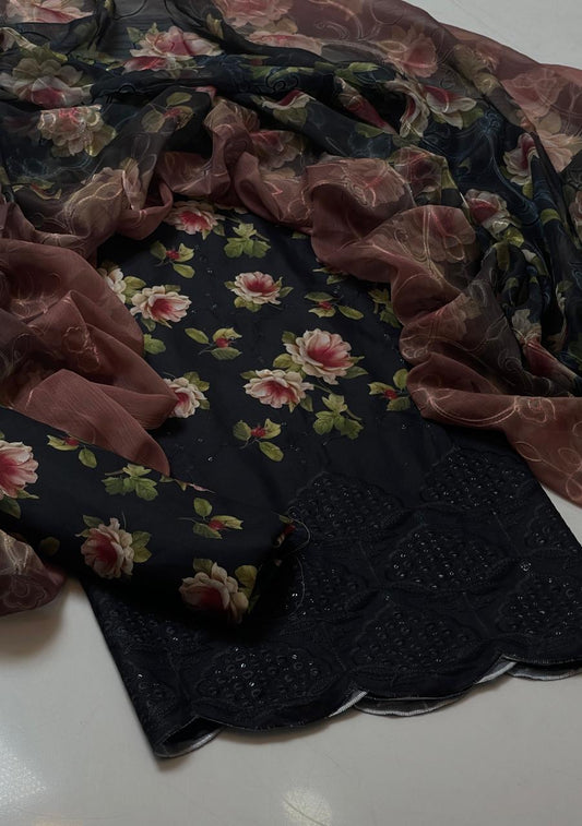 Exquisite Chikankari Laser Cut Couture – 3PC Premium Ensemble