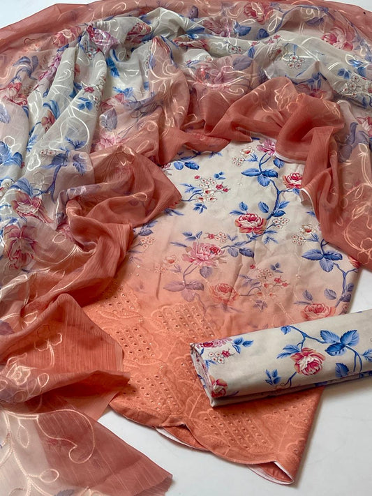 Exquisite Chikankari Laser Cut Couture – 3PC Premium Ensemble