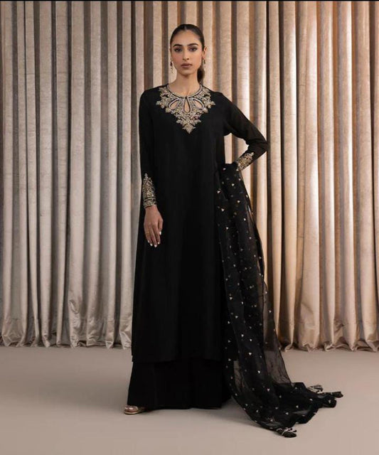 Embroidered Organza Suit Set (3-Piece)