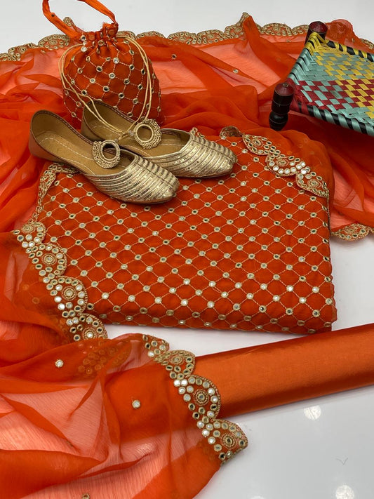 Royal Sheesha & Zari Embroidered Chiffon Luxury Set (5-Pc)