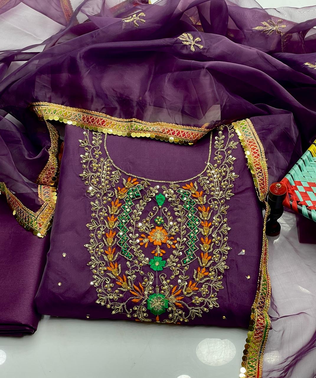 Royal Malti & Nagina Beats Embroidered Organza Suit (3-Pc)