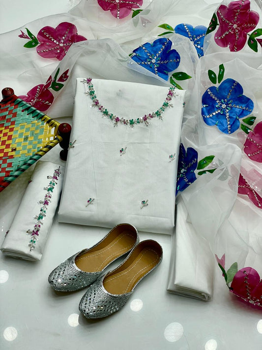 Handmade Katan Silk Suit Set (4-Piece)