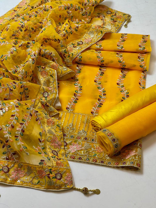 Most Demanded Organza Suit (3-Pc) – Jaali & Sprite Work